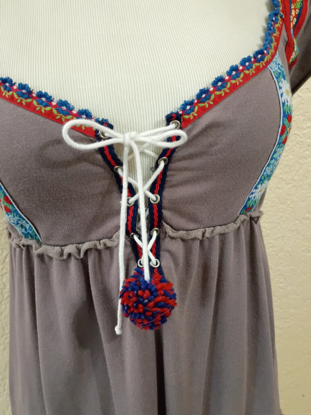 Free People Embroidered Tiered Dress L - Picture 3 of 9